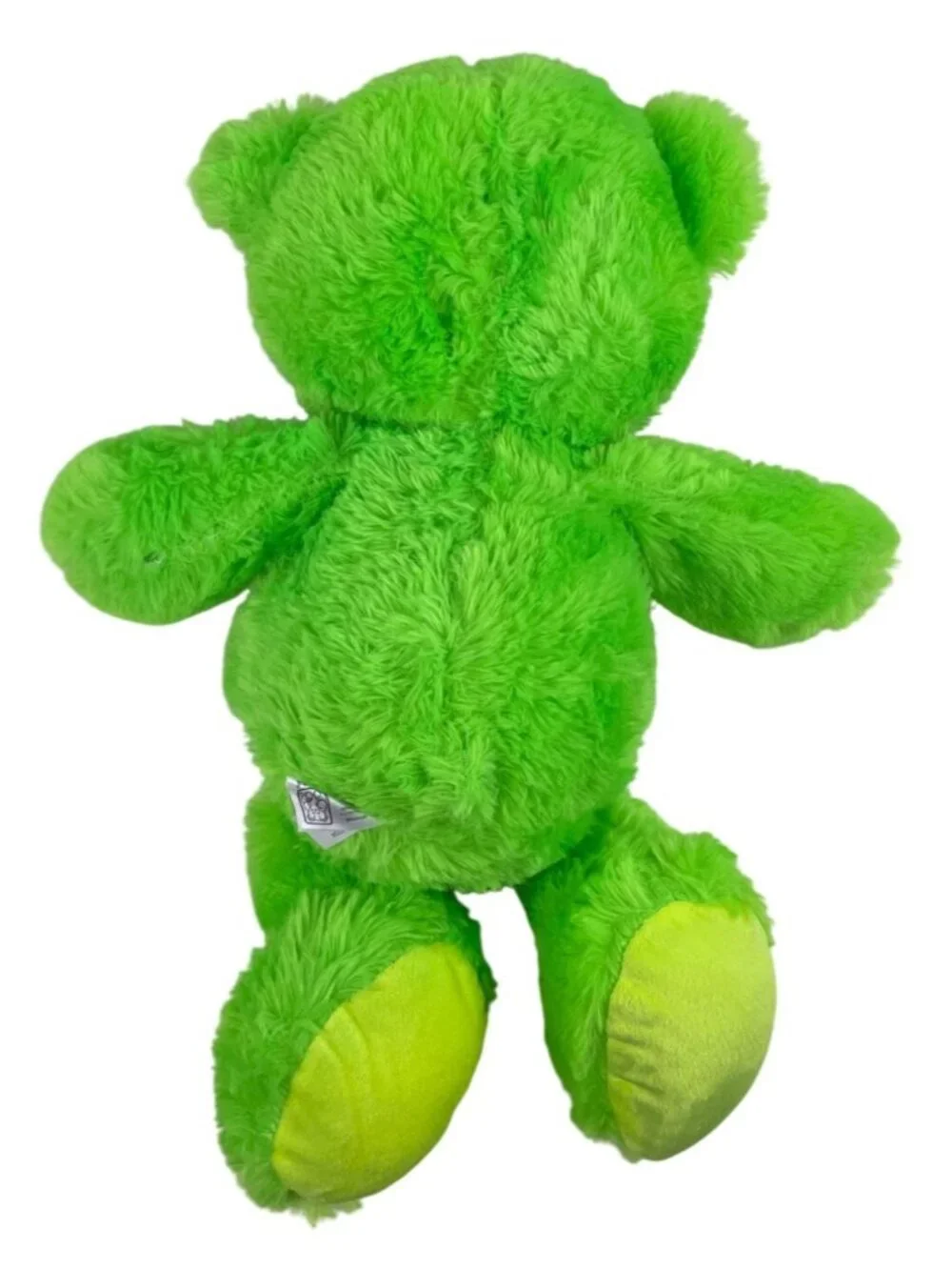 Vintage Fiesta Barrington 17" Neon Green Teddy Bear w/Bow Stuffed Plush Animal - Picture 2 of 9